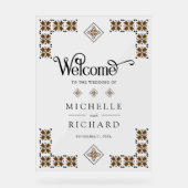 Brown Black Ukrainian Wedding Welcome Acryl Bord (Voorkant)