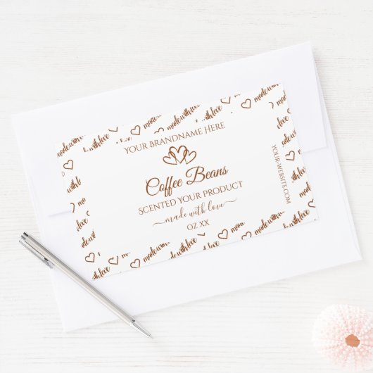Brown Blanc Cloud Frame produit Étiquettes Coeurs (Enveloppe)