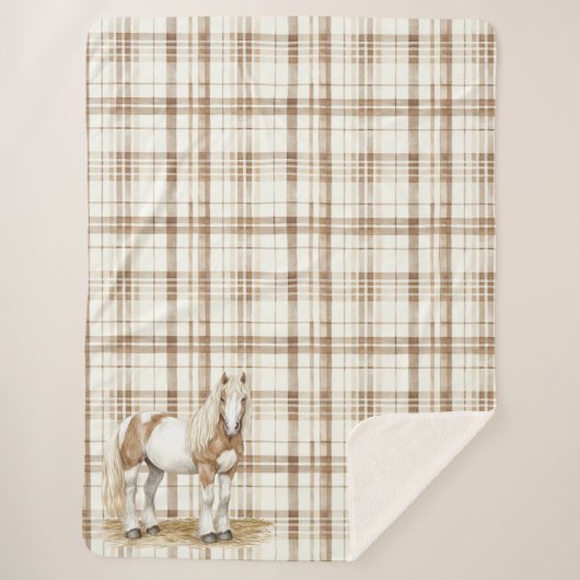 Brown Blanc Horse Plaid Stripes (Devant)