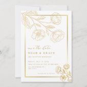 Brown Blanc Moderne Enregistrer La Date Invitation (Devant)