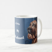 Brown Bloodhound oil painting mug (Devant droit)