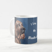 Brown Bloodhound oil painting mug (Devant gauche)