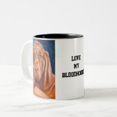 Brown Bloodhound oil painting mug  (Devant gauche)