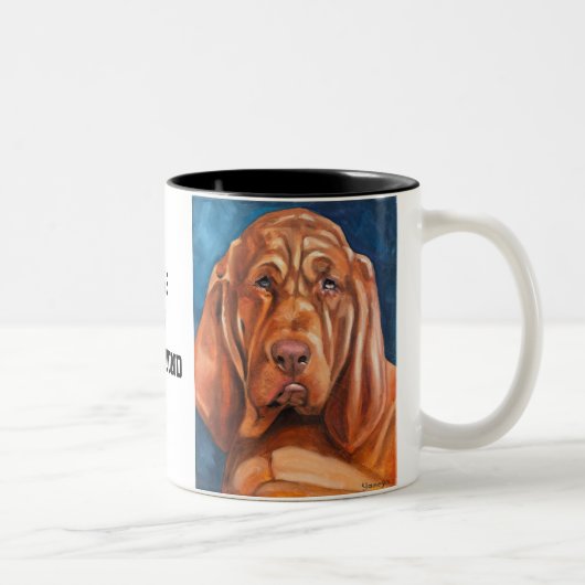 Brown Bloodhound oil painting mug (Droit)