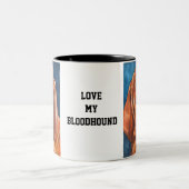 Brown Bloodhound oil painting mug (Centre)