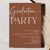 Brown Boho Bohemian minimale afstudeerfeest Kaart