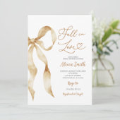 Brown boho Bow Coquette fall in love bridal shower Kaart (Staand voorkant)