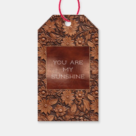 Brown Boho Floral Cadeaulabel (Voorkant)
