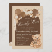 Brown Boho Pampas Grass Teddy Bear Kaart (Voorkant / Achterkant)