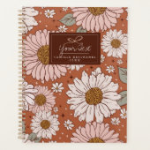 Brown Boho Retro Floral Impression personnalisée (Devant)