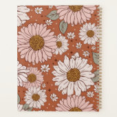 Brown Boho Retro Floral print op persoonlijke tite Planner (Achterkant)