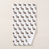 Brown Boston Terrier mignon Motif de dessin animé (Serviette à main)