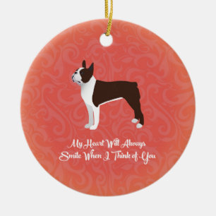 Brown Boston Terrier mijn hart zal altijd glimlach Keramisch Ornament