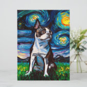 Brown Boston Terrier Night | Gift for Earth Day (Staand voorkant)