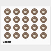 Brown brew coffee Personalized Branding  Ronde Sticker (Vel)