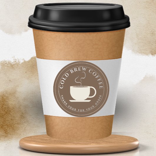 Brown brew coffee Personalized Branding  Ronde Sticker