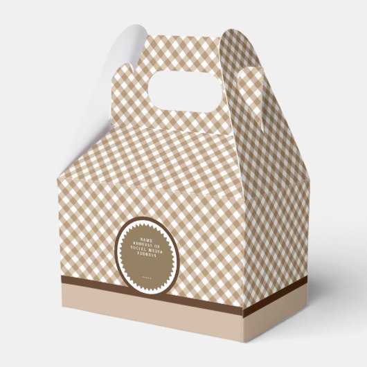 Brown Buffalo Gingham Bedankdoosjes (Achterkant)