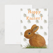 Brown Bunny Easter Flat Kaart (Voorkant / Achterkant)