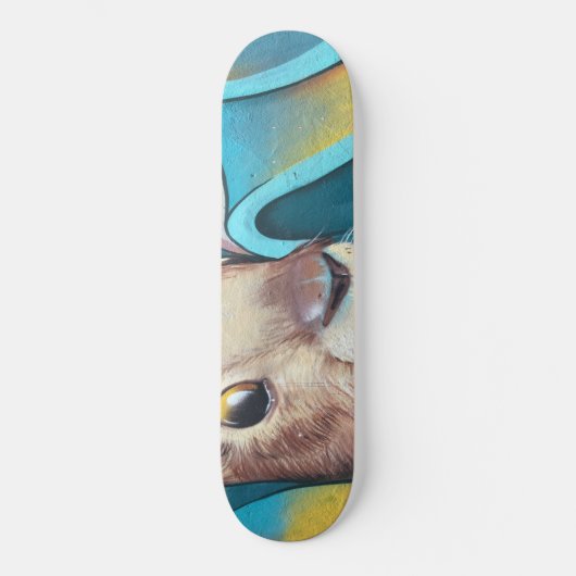 Brown Bunny Rabbit Mural Skateboard (Voorkant)