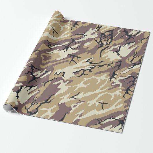Brown Camo Cadeaupapier (Uitgerold)
