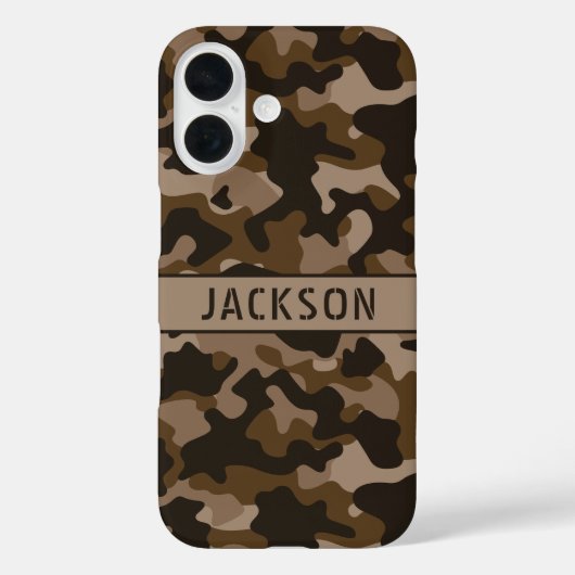 Brown Camouflage Personalized Case-Mate iPhone Case (Achterkant)
