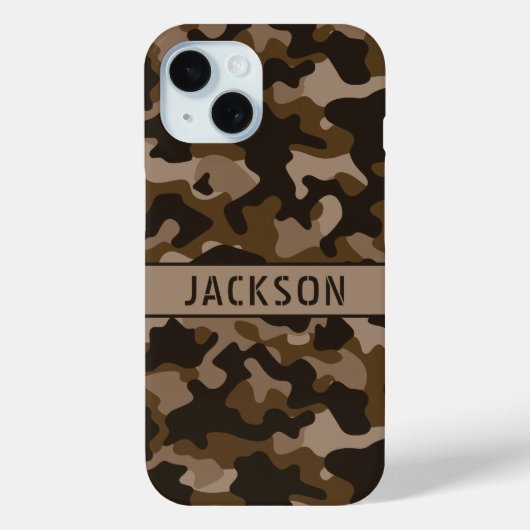 Brown Camouflage Personalized Case-Mate iPhone Case (Achterkant)
