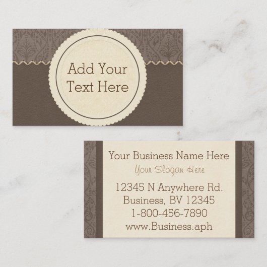 Brown Cartes de visite Mocha (Devant / Derrière)