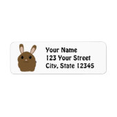 Brown Cartoon Bunny Etiket (Voorkant)