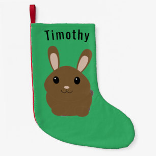 Brown Cartoon Bunny Kleine Kerstsok