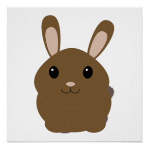 Brown Cartoon Bunny Perfect Poster