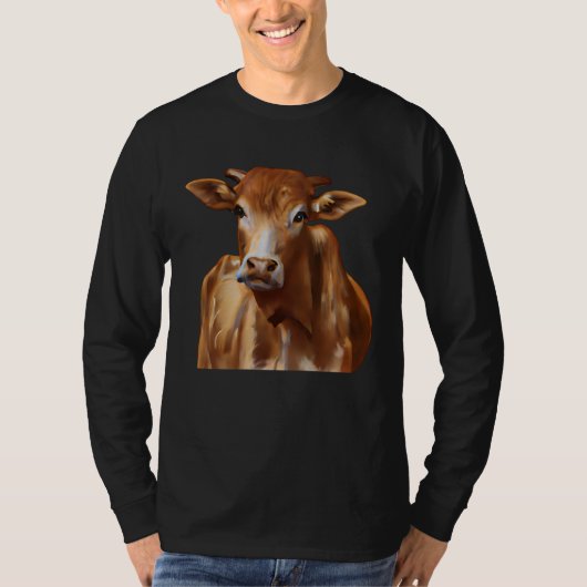 Brown Cattle Cow T-shirt (Voorkant)