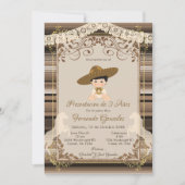 Brown Charro Mexicaine Tres Anos Boy Invitation (Devant)