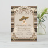 Brown Charro Mexicaine Tres Anos Boy Invitation (Debout devant)