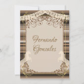 Brown Charro Mexicaine Tres Anos Boy Invitation (Dos)