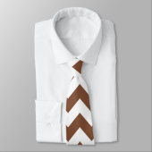 Brown Chevron Zig-Zag Pattern Stropdas (Gebonden)
