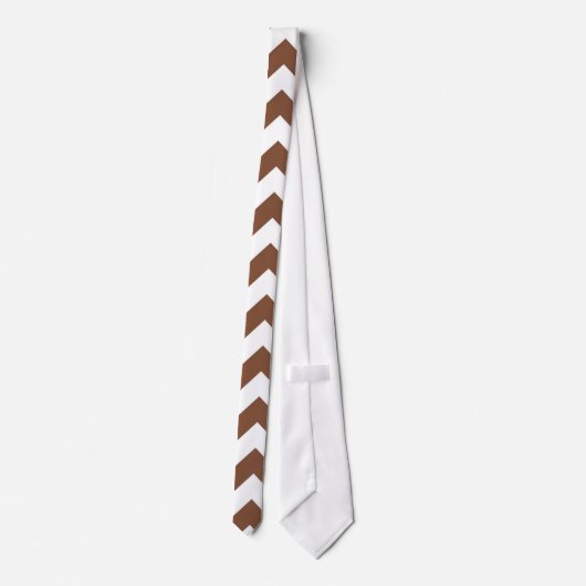 Brown Chevron Zig-Zag Pattern Stropdas (Achterkant)