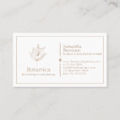 Brown Chic Minimalist Leaf Fern Floral Visitekaartje (Achterkant)