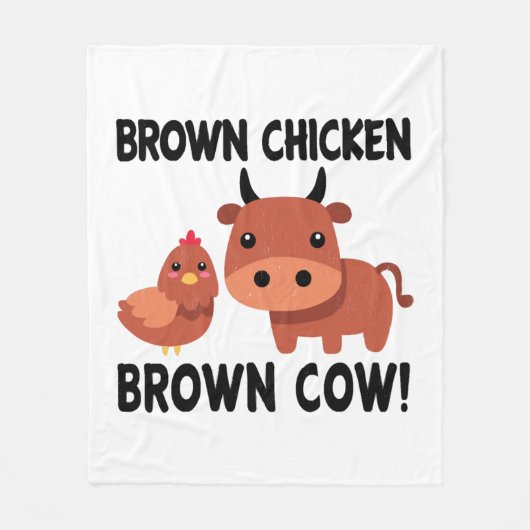 Brown Chicken Brown Cow Fleece Deken (Voorkant)