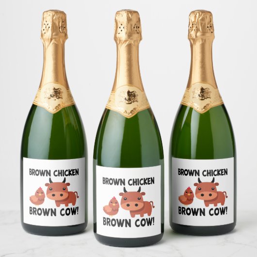 Brown Chicken Brown Cow Sparkling Wijnetiket (Flessen)