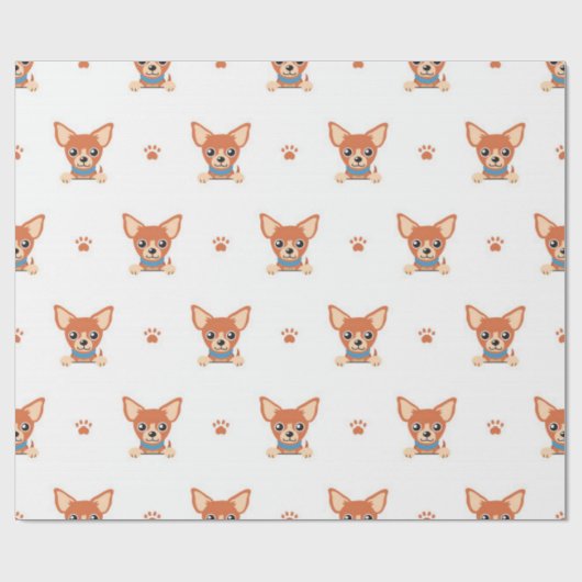 Brown Chihuahua Dog Pattern Cadeaupapier (Vlak)