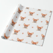 Brown Chihuahua Dog Pattern Cadeaupapier (Uitgerold)