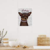 Brown Chihuahua en Tiara Poster (Keuken)