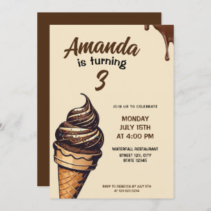  Brown Chocolate Ice Cream Cone Kaart