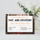 Brown Church Invitation Kaart (Staand voorkant)