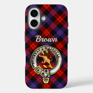 Brown Clan Badge & Tartan iPhone / iPad hoesje