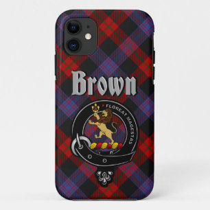 Brown Clan Badge & Tartan Telefoonhoesje iPhone 11 Hoesje