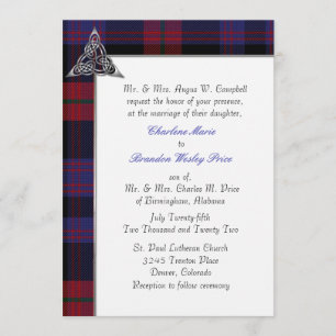 Brown Clan Tartan Plaid Uitnodiging voor het Huwel