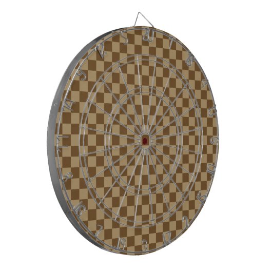 Brown Classic Checkerboard door Shirley Taylor Dartbord (Voorkant Links)
