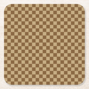 Brown Classic Checkerboard door Shirley Taylor Vierkante Kartonnen Onderzetter