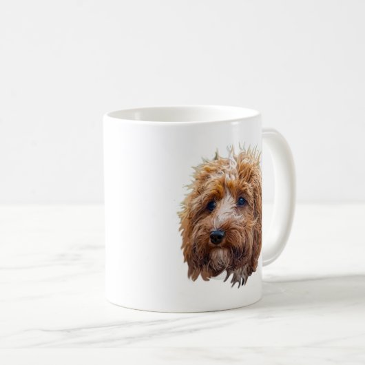 Brown Cockapoo Coffee Mug (Devant droit)